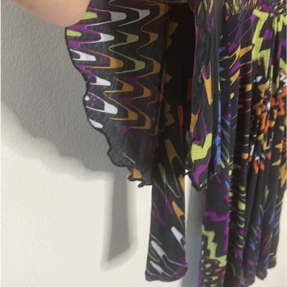 Missoni Abstract‎ V-Neck Bell-Sleeve Dana Dress Size 4 - Picture 5 of 12